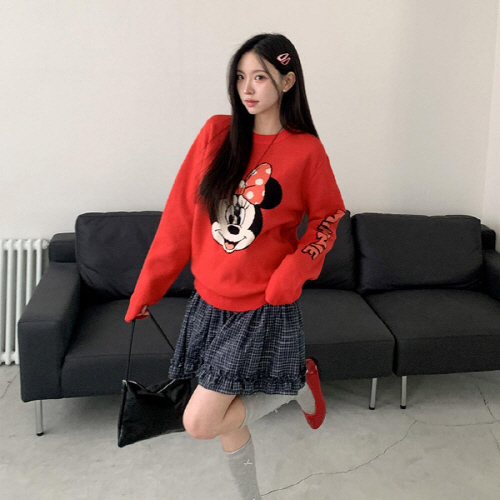 (디즈니정품)살이네 오버핏 미니마우스 컬러 니트